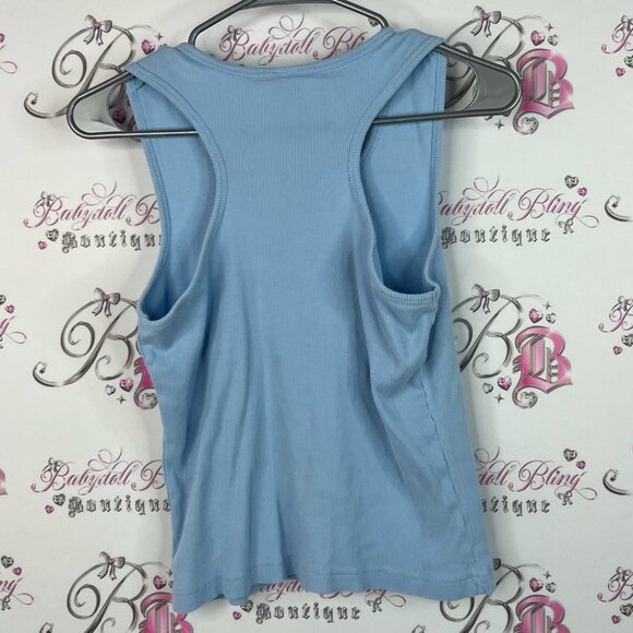 Request tank top high heels lingerie doll Chic Light Blue Graphic Tank Top y2k - Picture 2 of 8